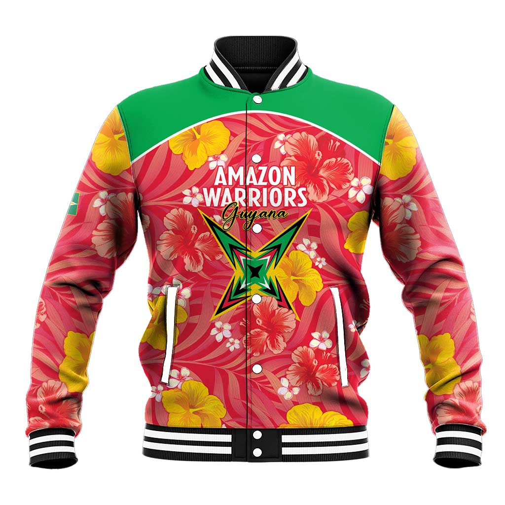 Custom Guyana Cricket Baseball Jacket 2025 Go Amazon Warriors Tropical Style - Wonder Print Shop