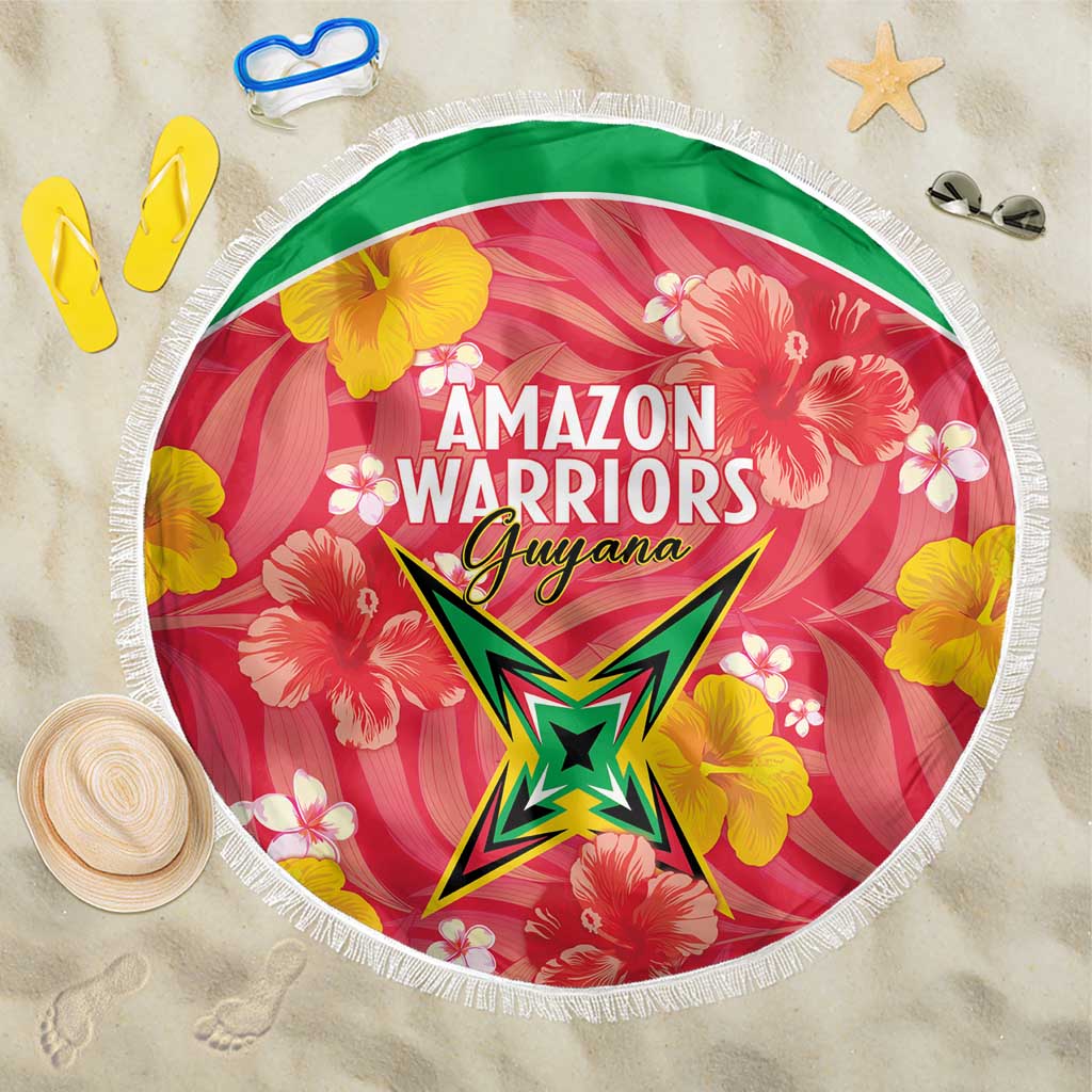 Guyana Cricket Beach Blanket 2025 Go Amazon Warriors Tropical Style - Wonder Print Shop
