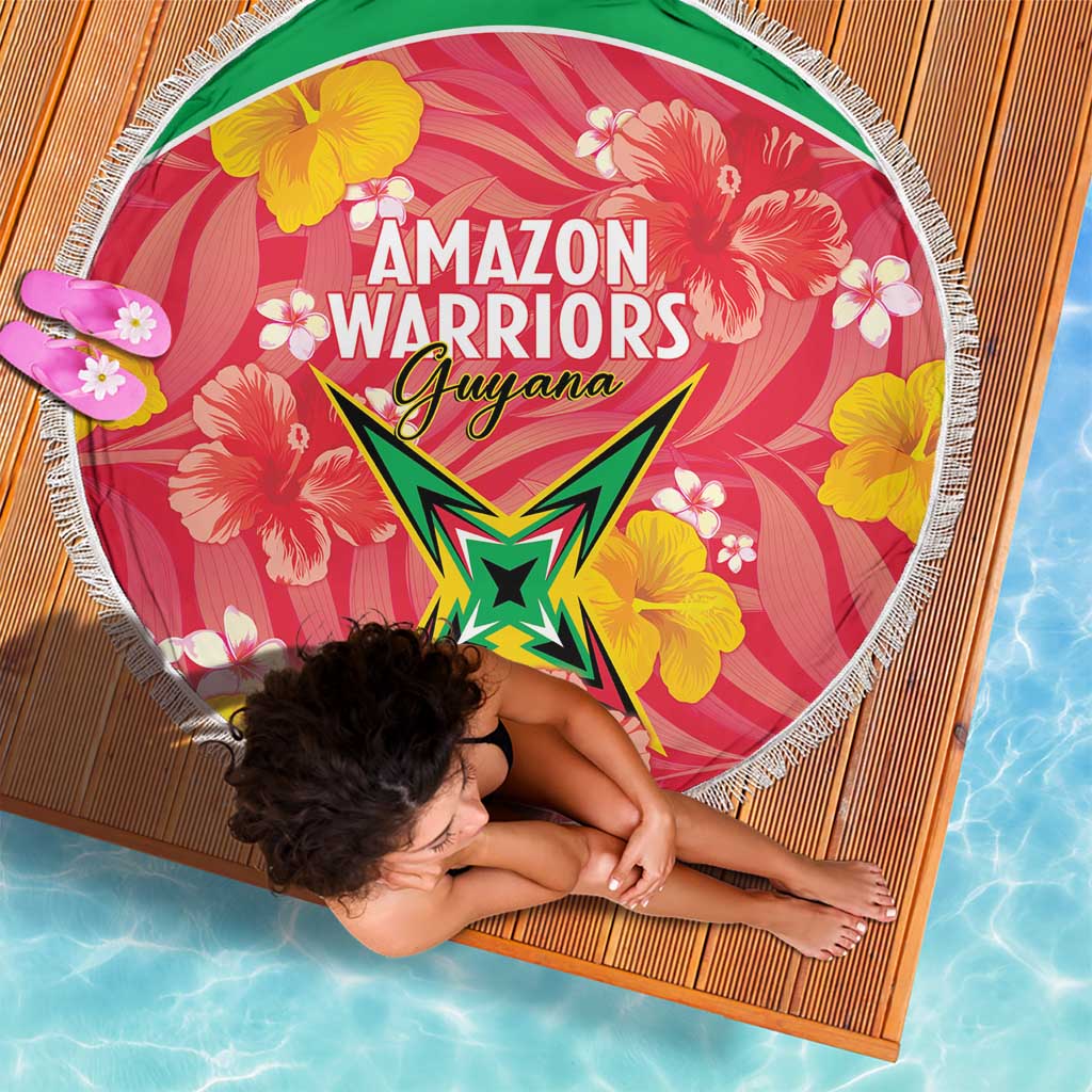 Guyana Cricket Beach Blanket 2025 Go Amazon Warriors Tropical Style - Wonder Print Shop