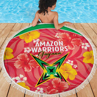 Guyana Cricket Beach Blanket 2025 Go Amazon Warriors Tropical Style - Wonder Print Shop