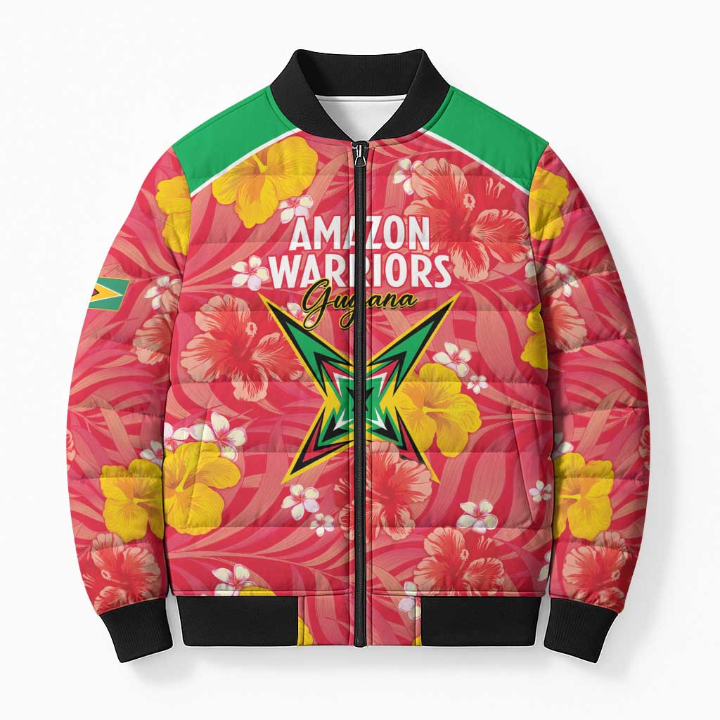 Custom Guyana Cricket Bomber Puffer Jacket 2025 Go Amazon Warriors Tropical Style - Wonder Print Shop