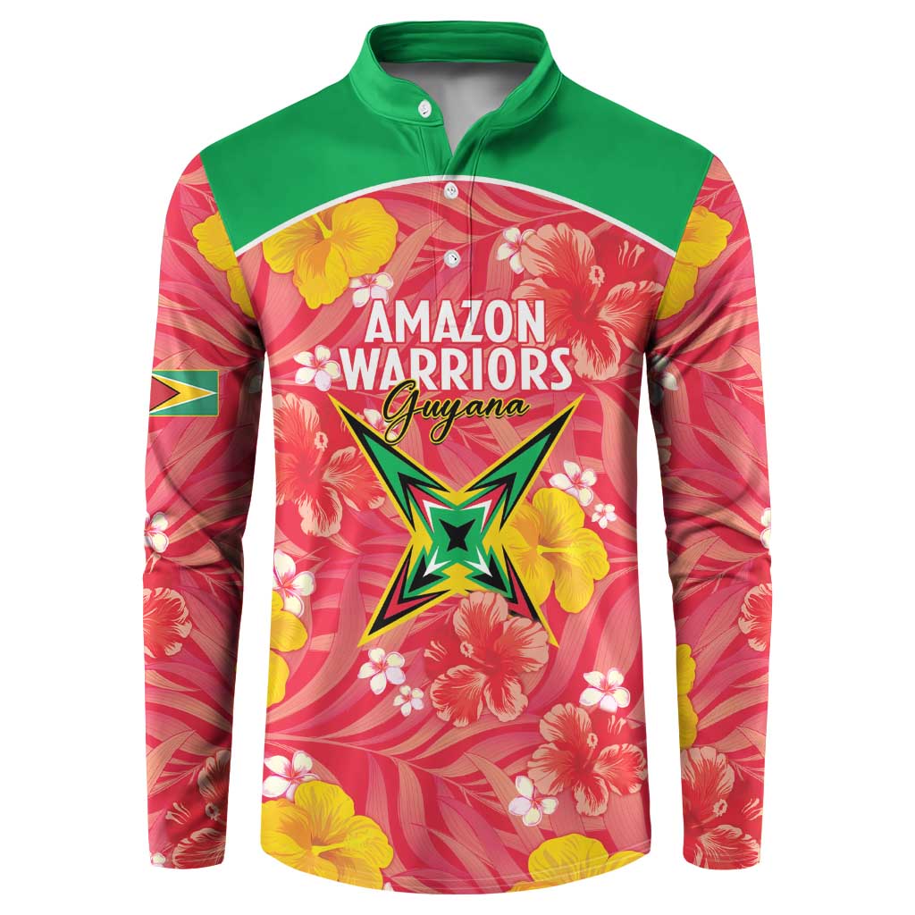 Custom Guyana Cricket Button Sweatshirt 2025 Go Amazon Warriors Tropical Style - Wonder Print Shop