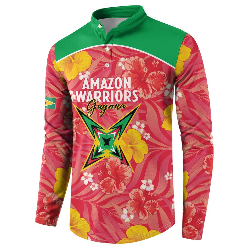 Custom Guyana Cricket Button Sweatshirt 2025 Go Amazon Warriors Tropical Style - Wonder Print Shop