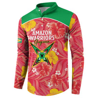 Custom Guyana Cricket Button Sweatshirt 2025 Go Amazon Warriors Tropical Style - Wonder Print Shop