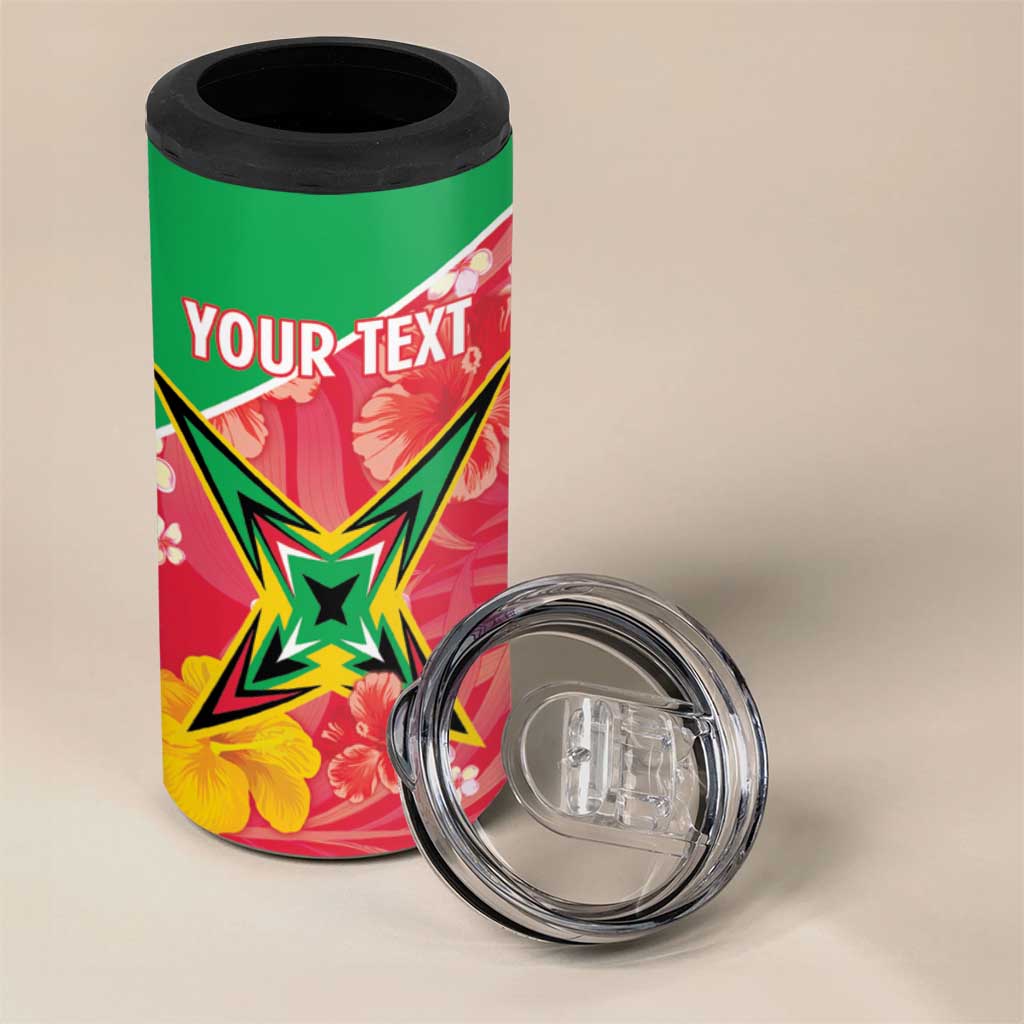 Custom Guyana Cricket 4 in 1 Can Cooler Tumbler 2025 Go Amazon Warriors Tropical Style - Wonder Print Shop