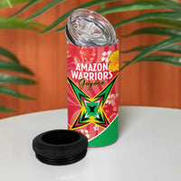 Custom Guyana Cricket 4 in 1 Can Cooler Tumbler 2025 Go Amazon Warriors Tropical Style - Wonder Print Shop