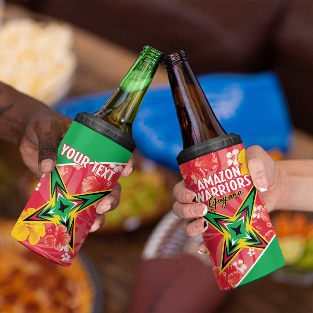 Custom Guyana Cricket 4 in 1 Can Cooler Tumbler 2025 Go Amazon Warriors Tropical Style - Wonder Print Shop