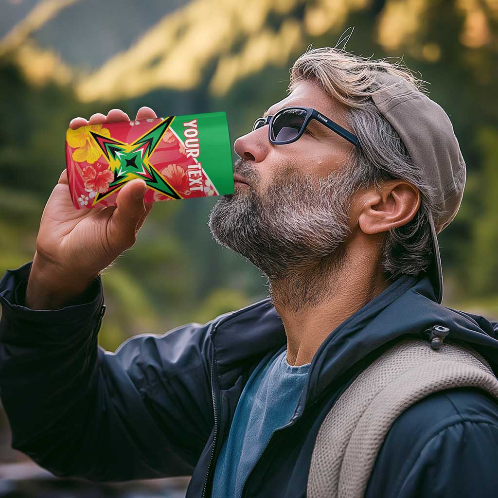 Custom Guyana Cricket 4 in 1 Can Cooler Tumbler 2025 Go Amazon Warriors Tropical Style - Wonder Print Shop