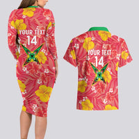 Custom Guyana Cricket Couples Matching Long Sleeve Bodycon Dress and Hawaiian Shirt 2025 Go Amazon Warriors Tropical Style - Wonder Print Shop