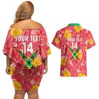 Custom Guyana Cricket Couples Matching Off Shoulder Short Dress and Hawaiian Shirt 2025 Go Amazon Warriors Tropical Style - Wonder Print Shop