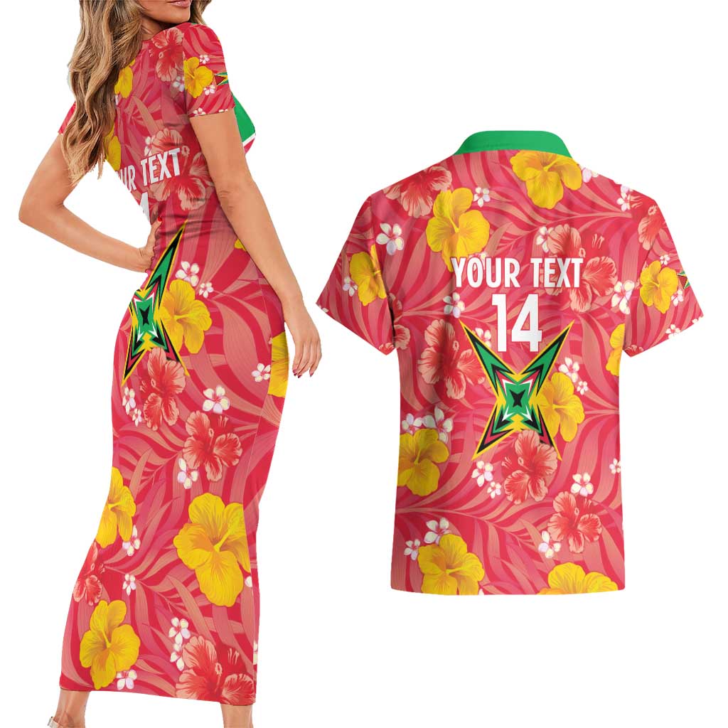 Custom Guyana Cricket Couples Matching Short Sleeve Bodycon Dress and Hawaiian Shirt 2025 Go Amazon Warriors Tropical Style - Wonder Print Shop