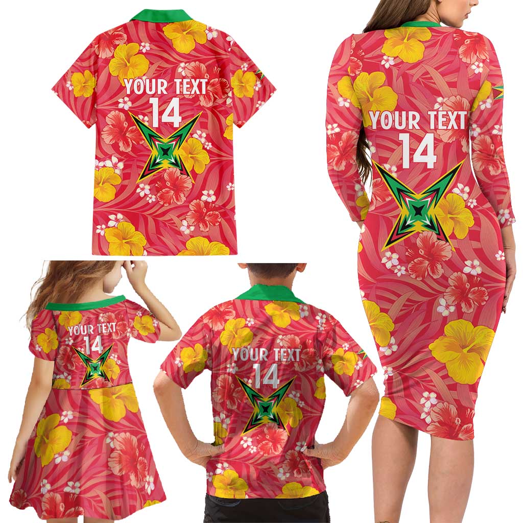 Custom Guyana Cricket Family Matching Long Sleeve Bodycon Dress and Hawaiian Shirt 2025 Go Amazon Warriors Tropical Style - Wonder Print Shop