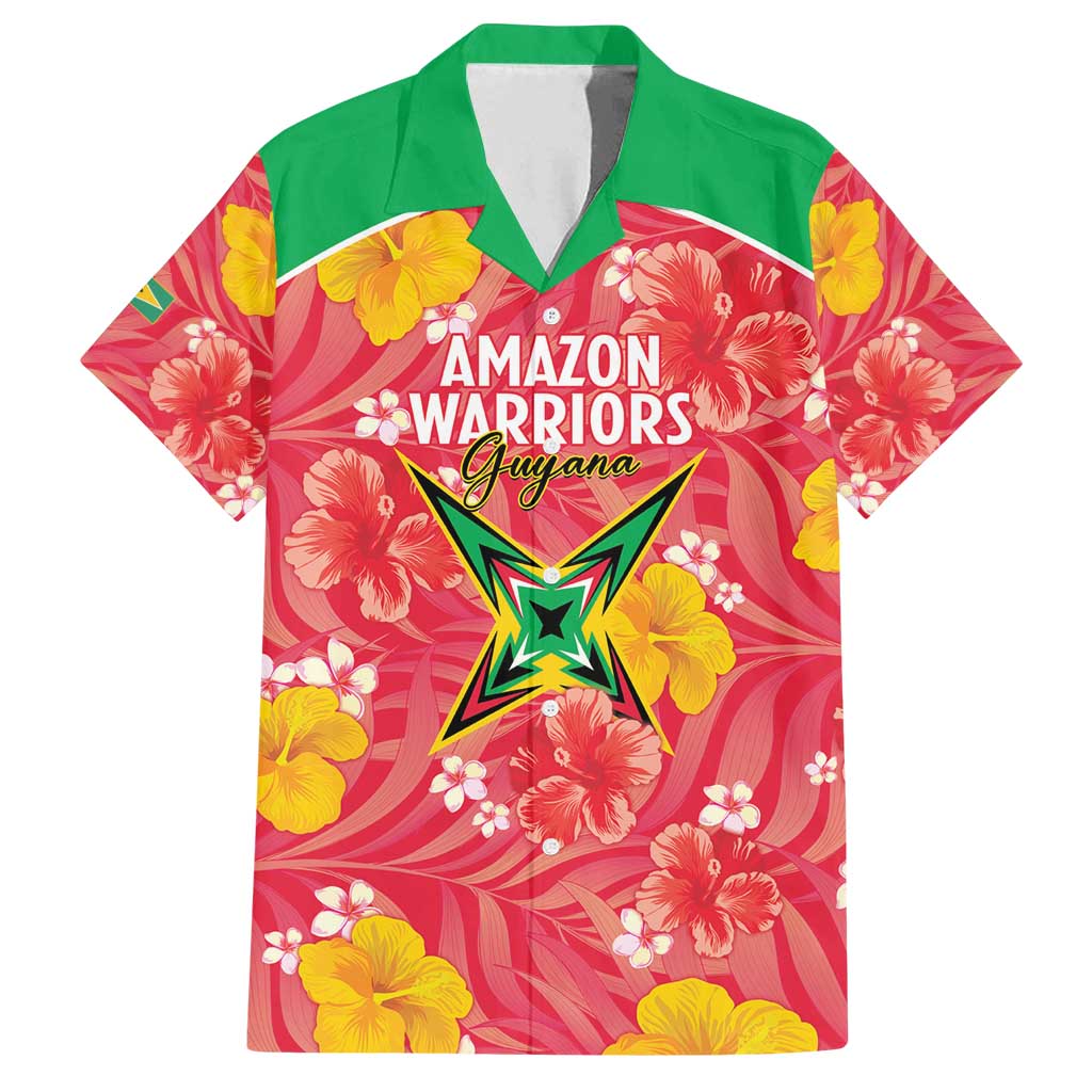 Custom Guyana Cricket Family Matching Long Sleeve Bodycon Dress and Hawaiian Shirt 2025 Go Amazon Warriors Tropical Style - Wonder Print Shop