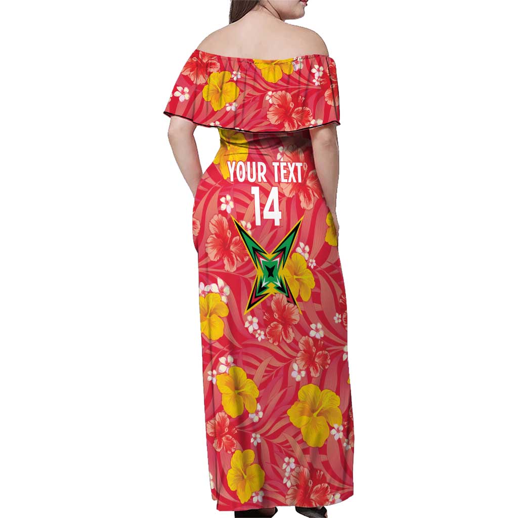 Custom Guyana Cricket Family Matching Off Shoulder Maxi Dress and Hawaiian Shirt 2025 Go Amazon Warriors Tropical Style - Wonder Print Shop