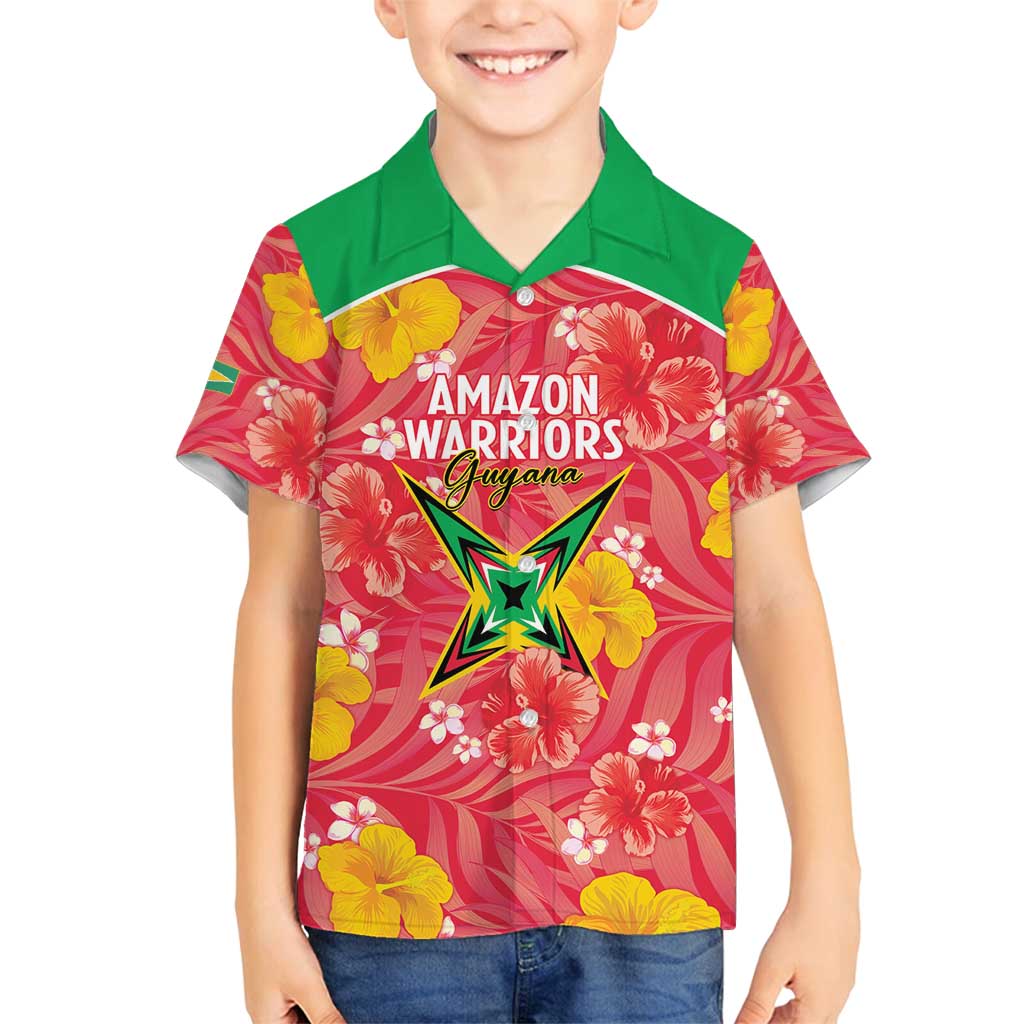 Custom Guyana Cricket Family Matching Off Shoulder Maxi Dress and Hawaiian Shirt 2025 Go Amazon Warriors Tropical Style - Wonder Print Shop