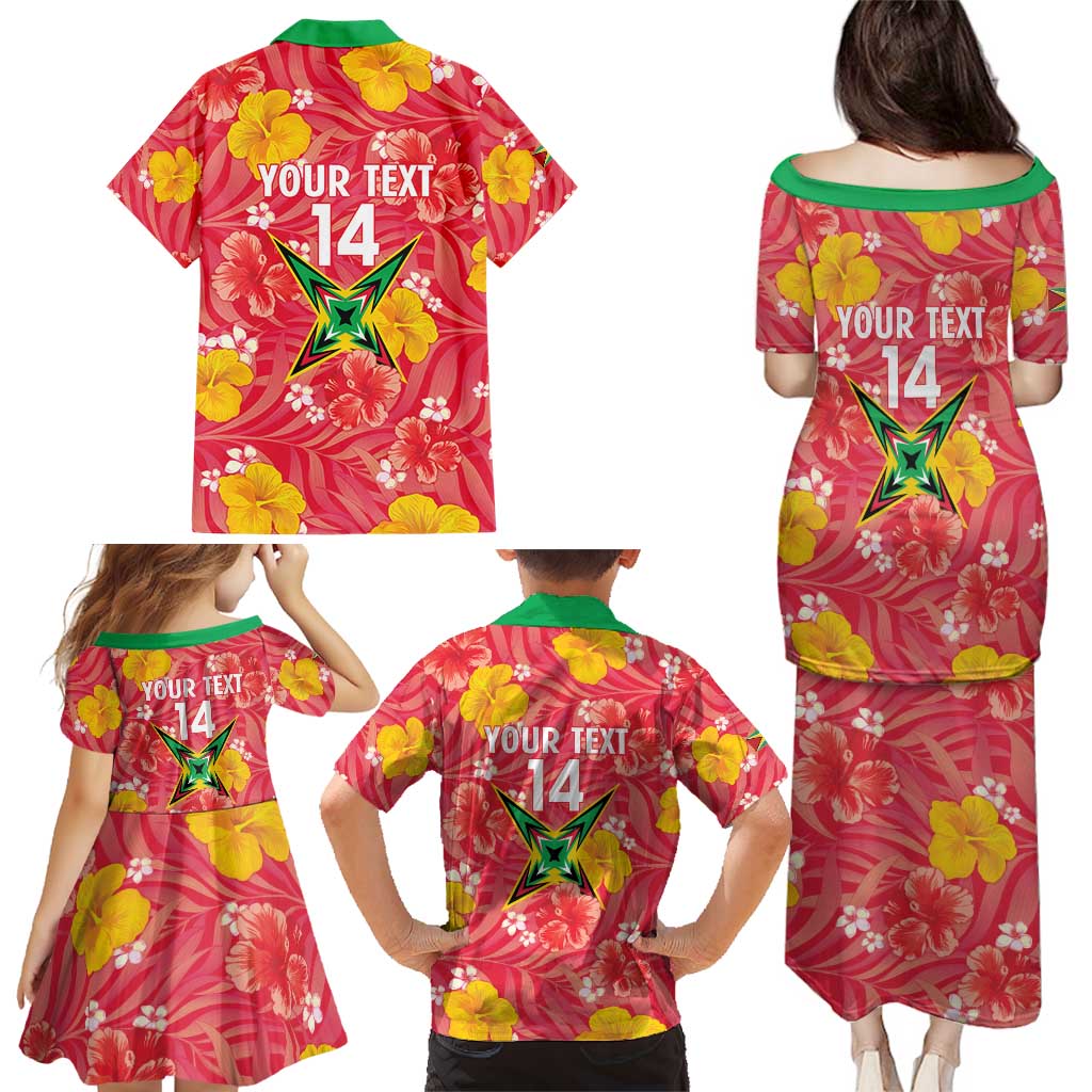 Custom Guyana Cricket Family Matching Puletasi and Hawaiian Shirt 2025 Go Amazon Warriors Tropical Style - Wonder Print Shop
