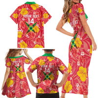 Custom Guyana Cricket Family Matching Short Sleeve Bodycon Dress and Hawaiian Shirt 2025 Go Amazon Warriors Tropical Style - Wonder Print Shop