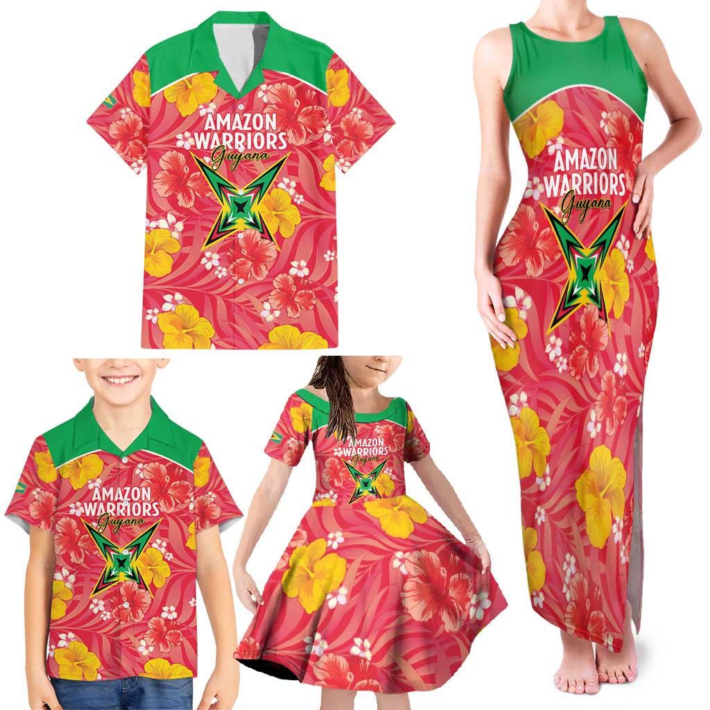 Custom Guyana Cricket Family Matching Tank Maxi Dress and Hawaiian Shirt 2025 Go Amazon Warriors Tropical Style - Wonder Print Shop
