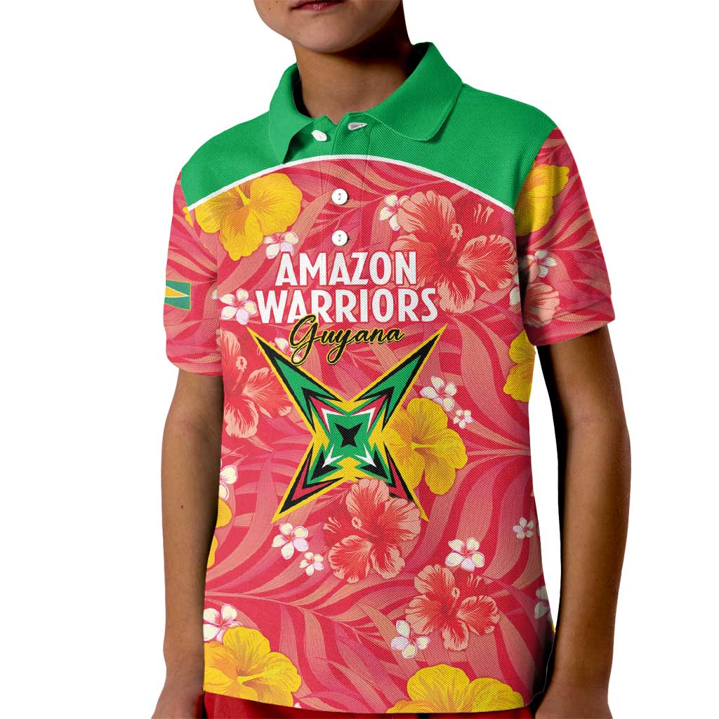 Custom Guyana Cricket Kid Polo Shirt 2025 Go Amazon Warriors Tropical Style - Wonder Print Shop