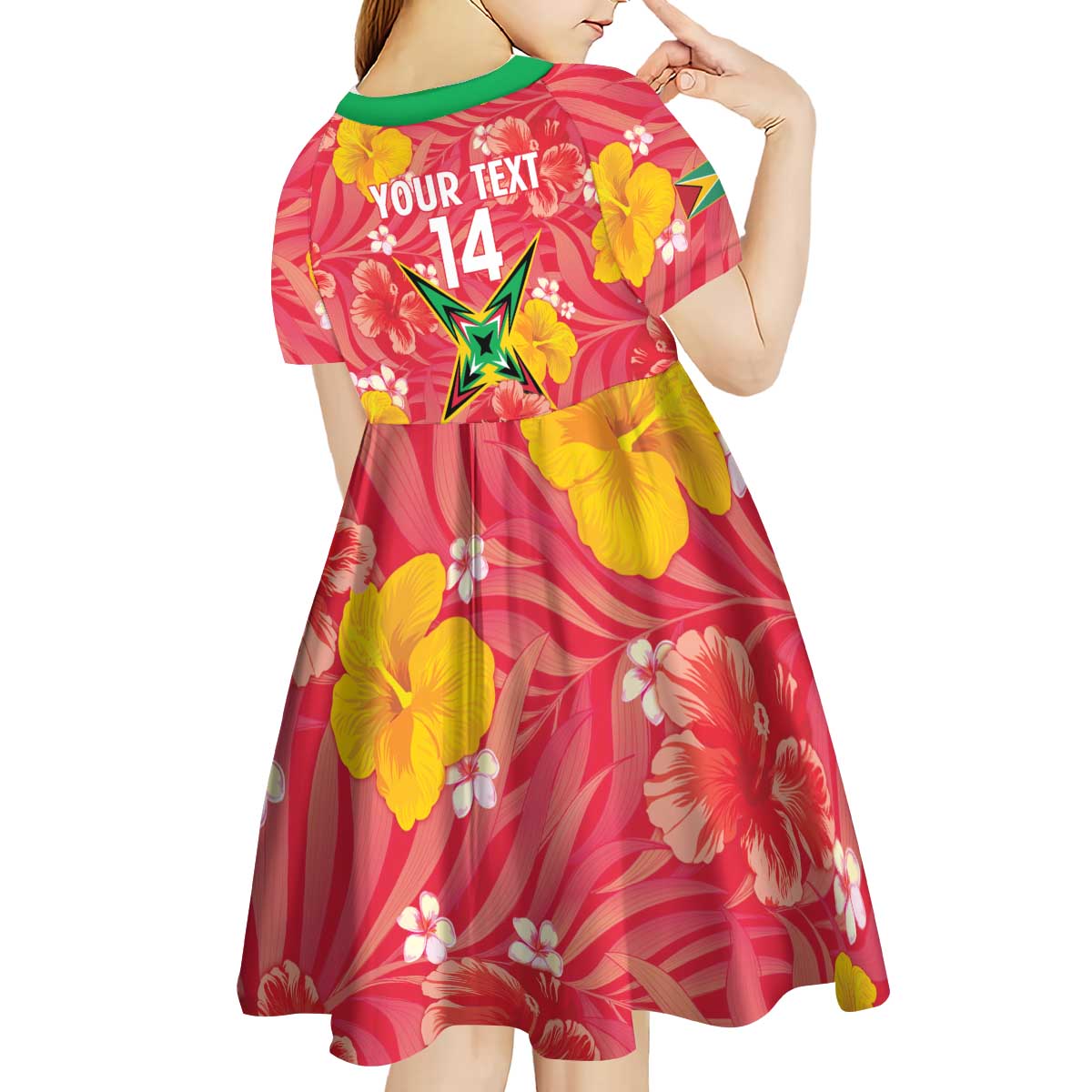 Custom Guyana Cricket Kid Short Sleeve Dress 2025 Go Amazon Warriors Tropical Style - Wonder Print Shop
