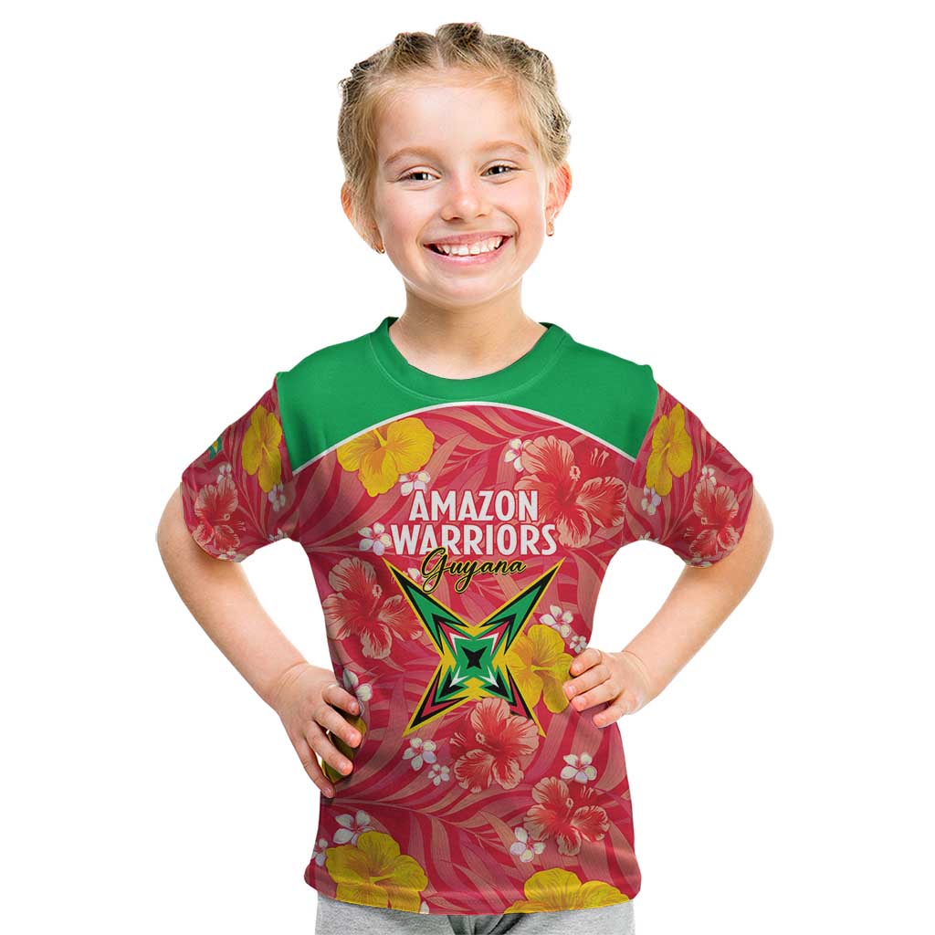 Custom Guyana Cricket Kid T Shirt 2025 Go Amazon Warriors Tropical Style - Wonder Print Shop