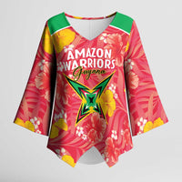 Custom Guyana Cricket Kimono Sleeve Blouse 2025 Go Amazon Warriors Tropical Style - Wonder Print Shop