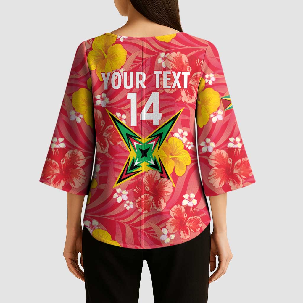 Custom Guyana Cricket Kimono Sleeve Blouse 2025 Go Amazon Warriors Tropical Style - Wonder Print Shop