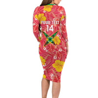 Custom Guyana Cricket Long Sleeve Bodycon Dress 2025 Go Amazon Warriors Tropical Style - Wonder Print Shop