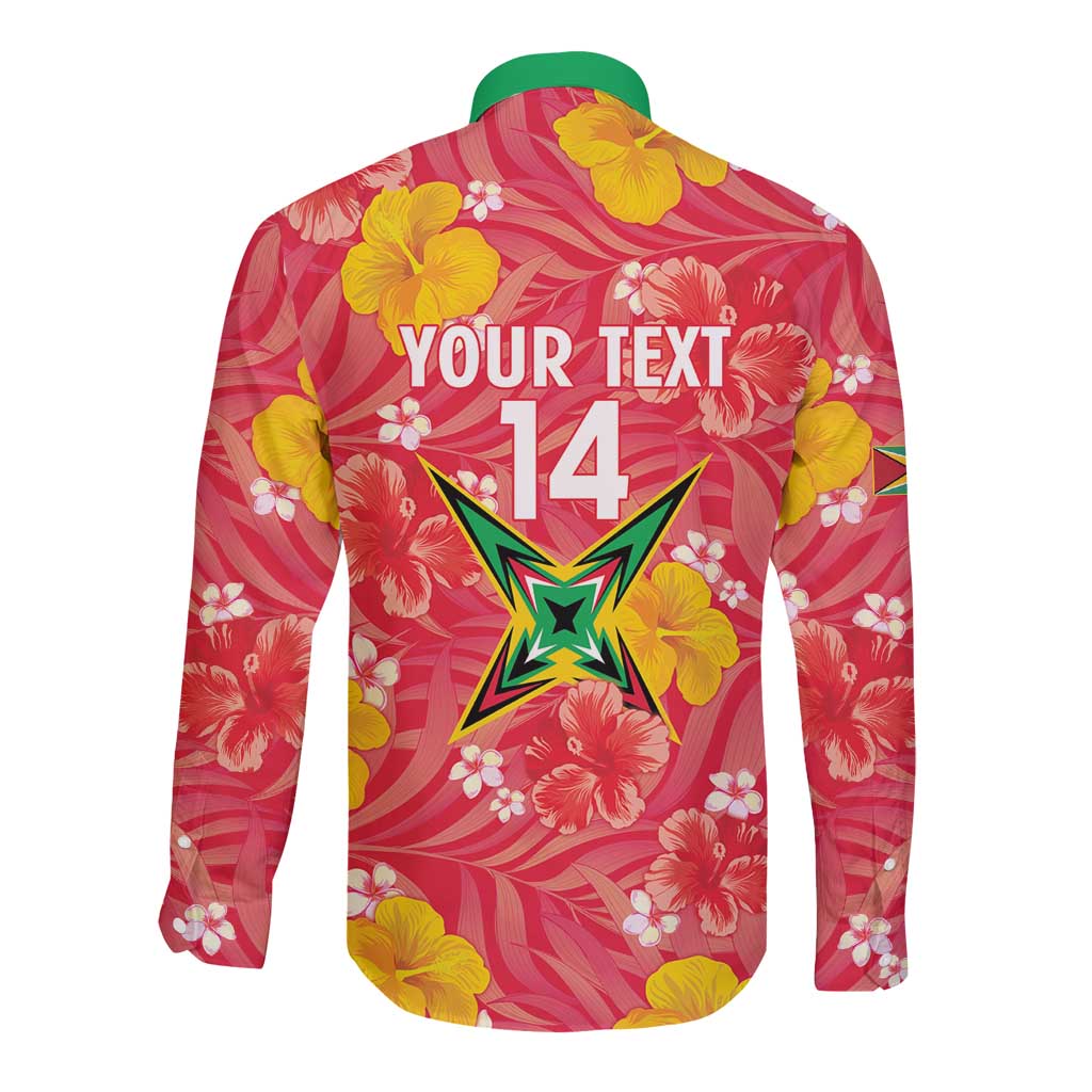 Custom Guyana Cricket Long Sleeve Button Shirt 2025 Go Amazon Warriors Tropical Style - Wonder Print Shop