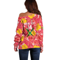 Custom Guyana Cricket Off Shoulder Sweater 2025 Go Amazon Warriors Tropical Style - Wonder Print Shop