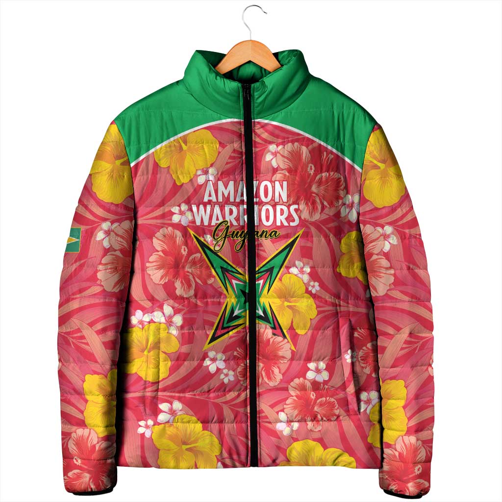 Custom Guyana Cricket Padded Jacket 2025 Go Amazon Warriors Tropical Style - Wonder Print Shop