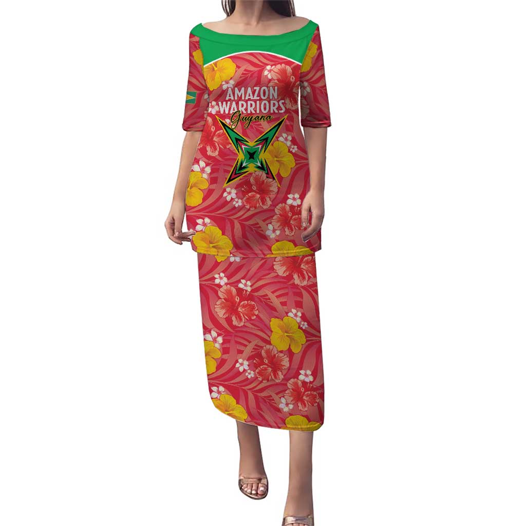 Custom Guyana Cricket Puletasi 2025 Go Amazon Warriors Tropical Style - Wonder Print Shop
