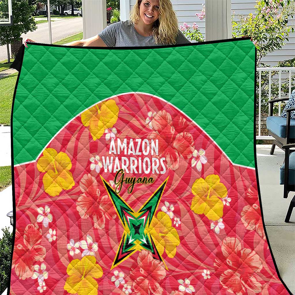 Guyana Cricket Quilt 2025 Go Amazon Warriors Tropical Style - Wonder Print Shop