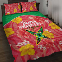 Guyana Cricket Quilt Bed Set 2025 Go Amazon Warriors Tropical Style - Wonder Print Shop