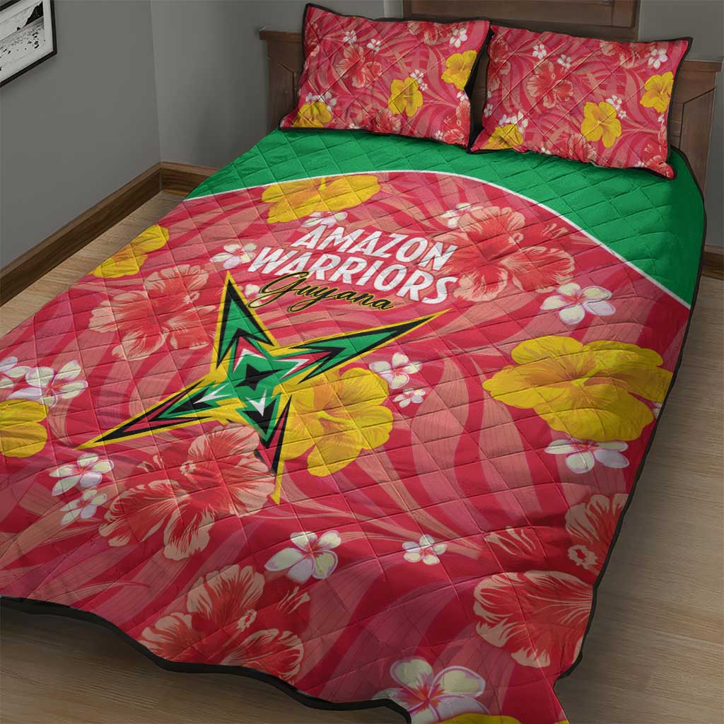 Guyana Cricket Quilt Bed Set 2025 Go Amazon Warriors Tropical Style - Wonder Print Shop