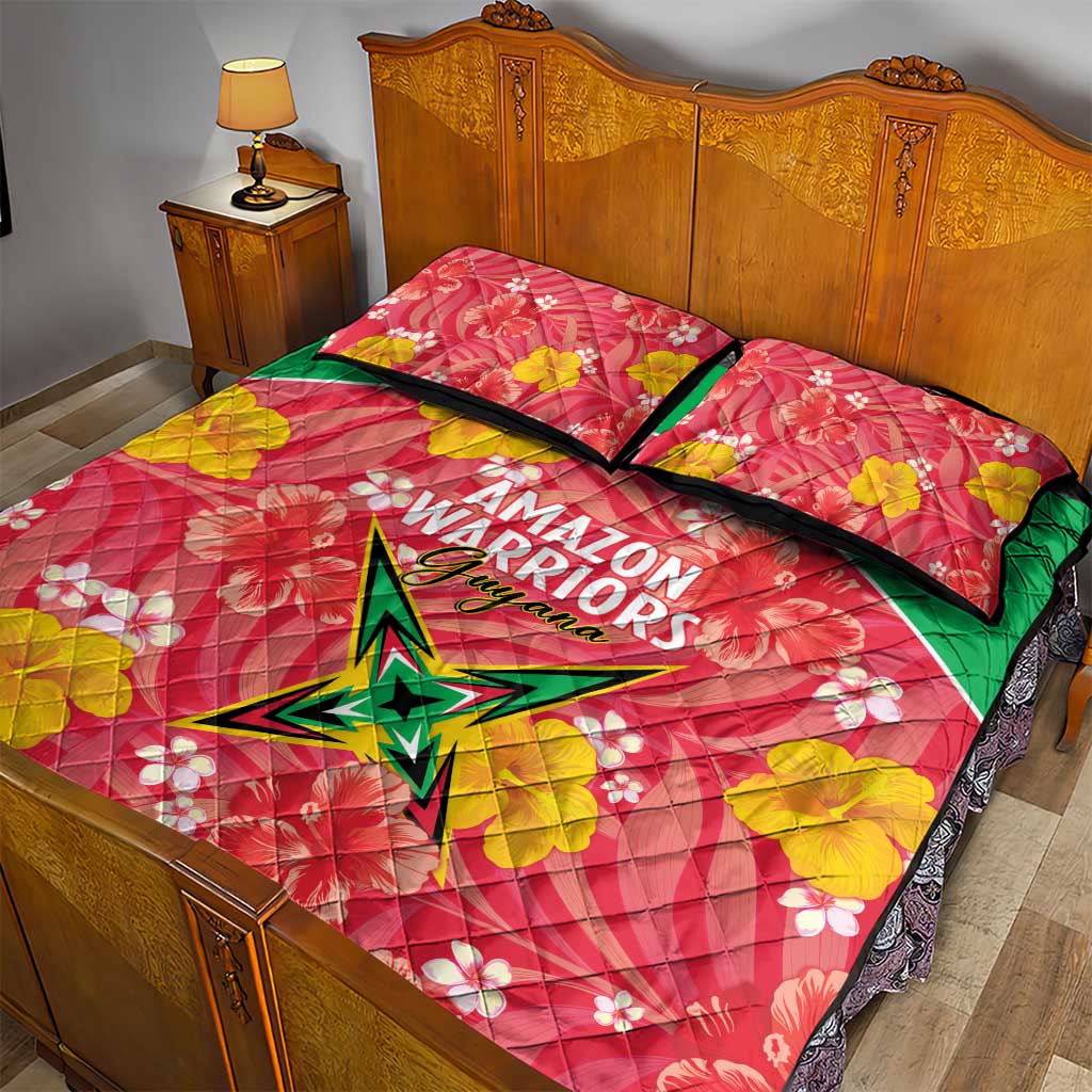 Guyana Cricket Quilt Bed Set 2025 Go Amazon Warriors Tropical Style - Wonder Print Shop