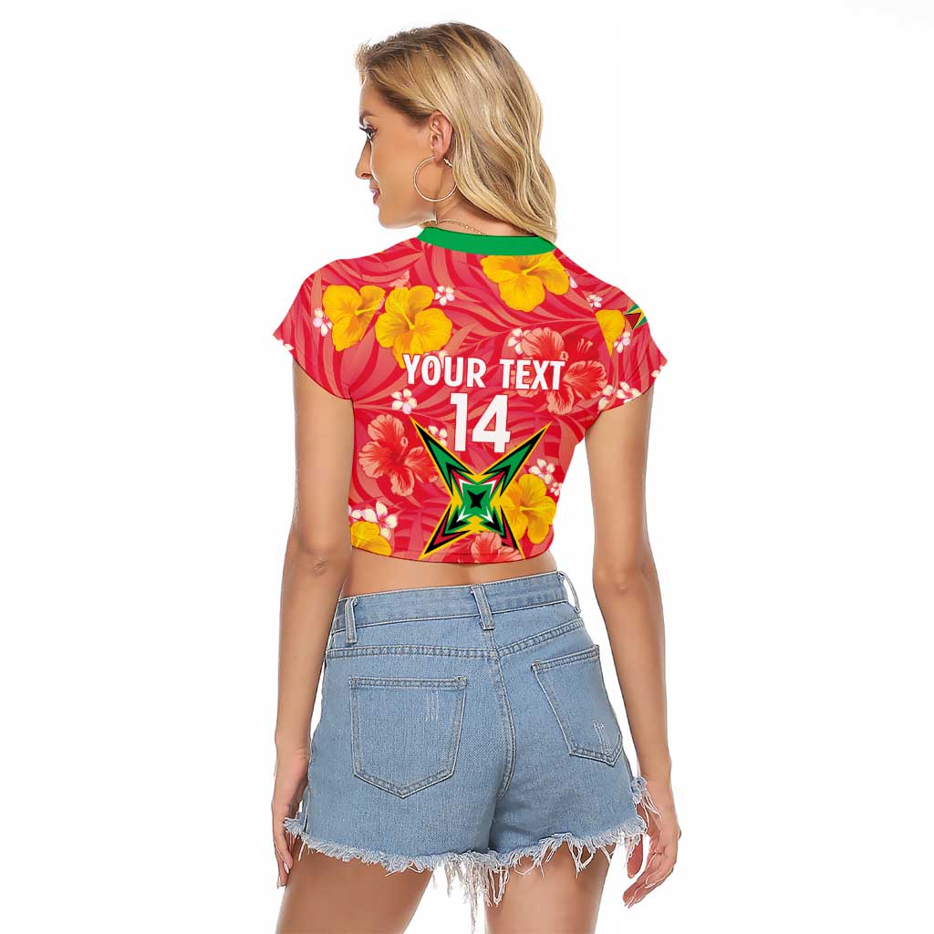 Custom Guyana Cricket Raglan Cropped T Shirt 2025 Go Amazon Warriors Tropical Style - Wonder Print Shop