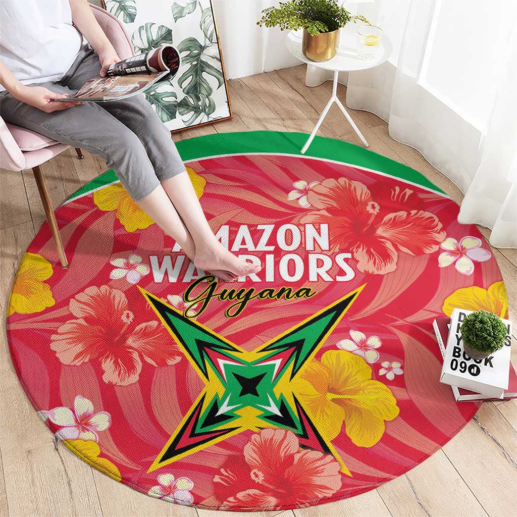 Guyana Cricket Round Carpet 2025 Go Amazon Warriors Tropical Style - Wonder Print Shop