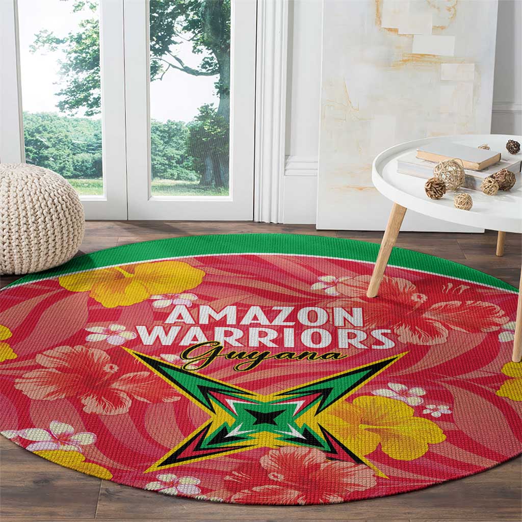 Guyana Cricket Round Carpet 2025 Go Amazon Warriors Tropical Style - Wonder Print Shop