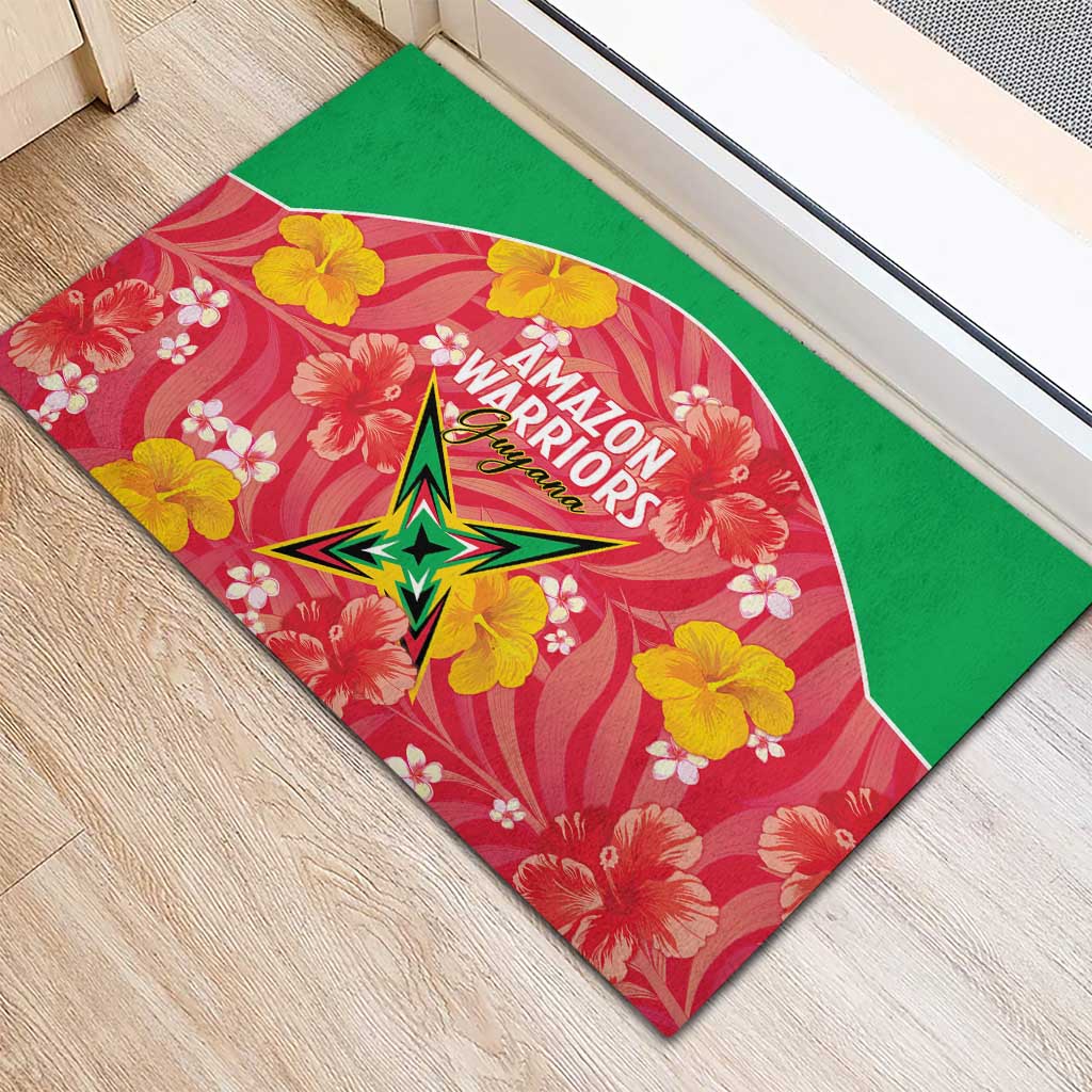 Guyana Cricket Rubber Doormat 2025 Go Amazon Warriors Tropical Style - Wonder Print Shop