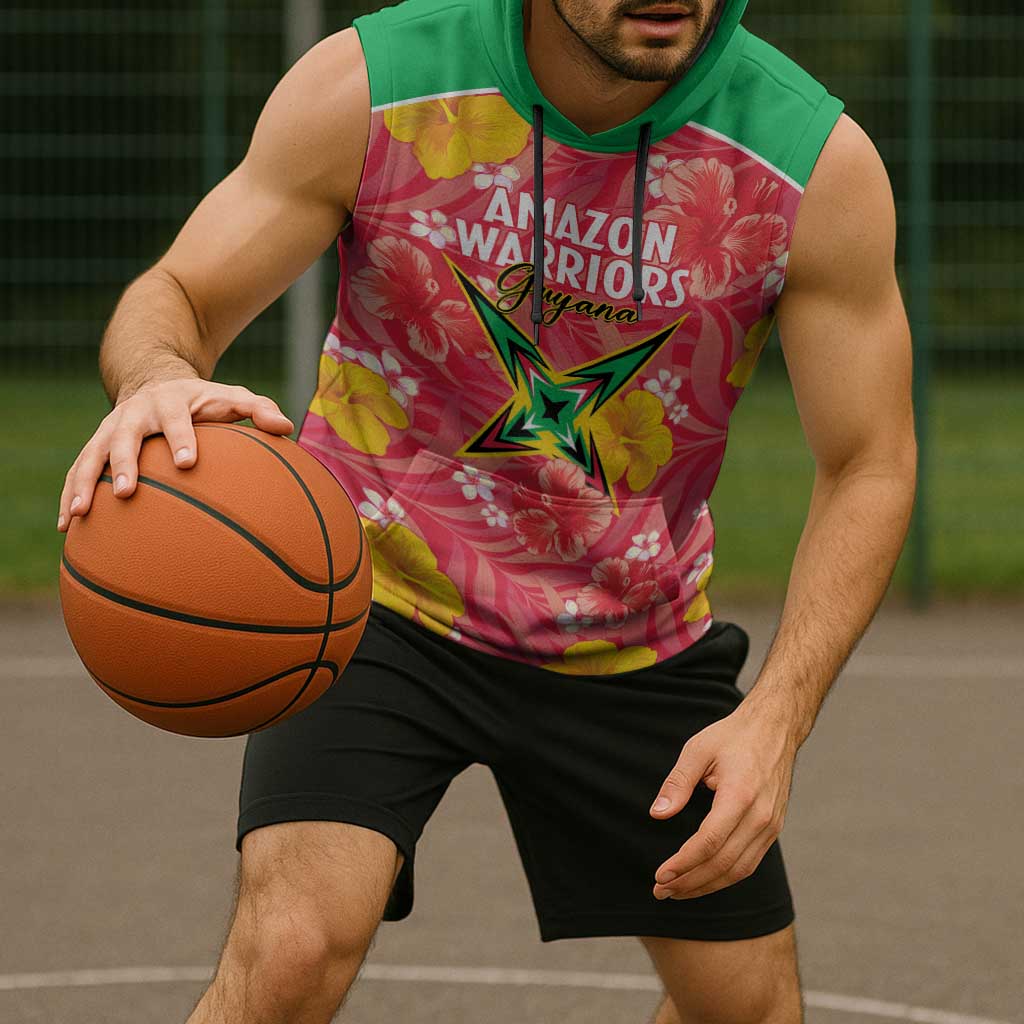 Custom Guyana Cricket Sleeveless Hoodie 2025 Go Amazon Warriors Tropical Style - Wonder Print Shop