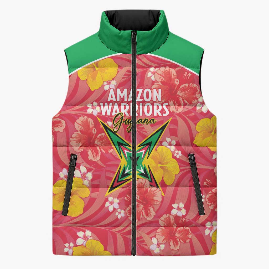 Custom Guyana Cricket Sleeveless Puffer Jacket 2025 Go Amazon Warriors Tropical Style - Wonder Print Shop