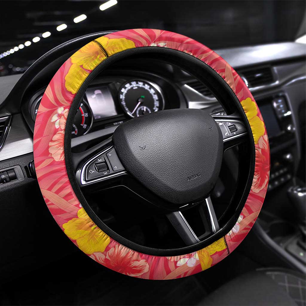 Guyana Cricket Steering Wheel Cover 2025 Go Amazon Warriors Tropical Style - Wonder Print Shop