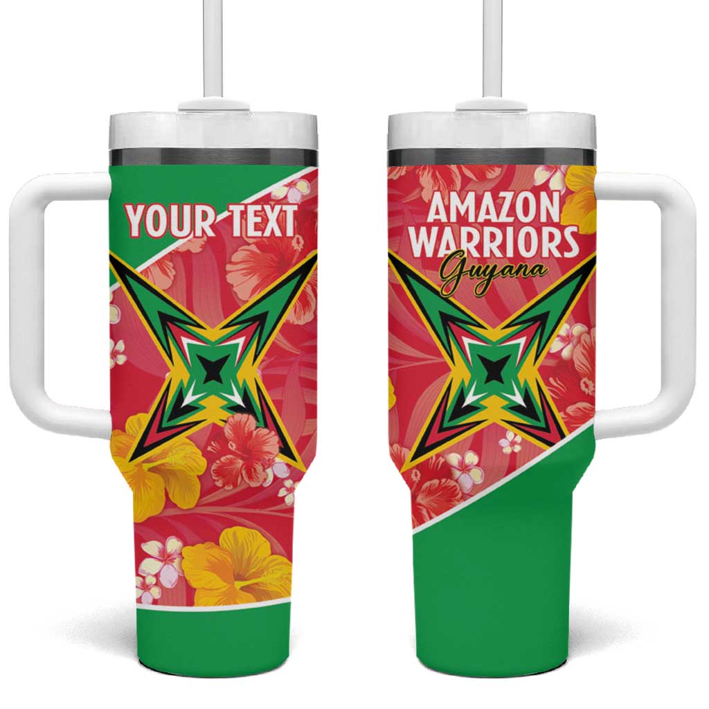 Custom Guyana Cricket Tumbler With Handle 2025 Go Amazon Warriors Tropical Style - Wonder Print Shop