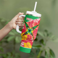 Custom Guyana Cricket Tumbler With Handle 2025 Go Amazon Warriors Tropical Style - Wonder Print Shop