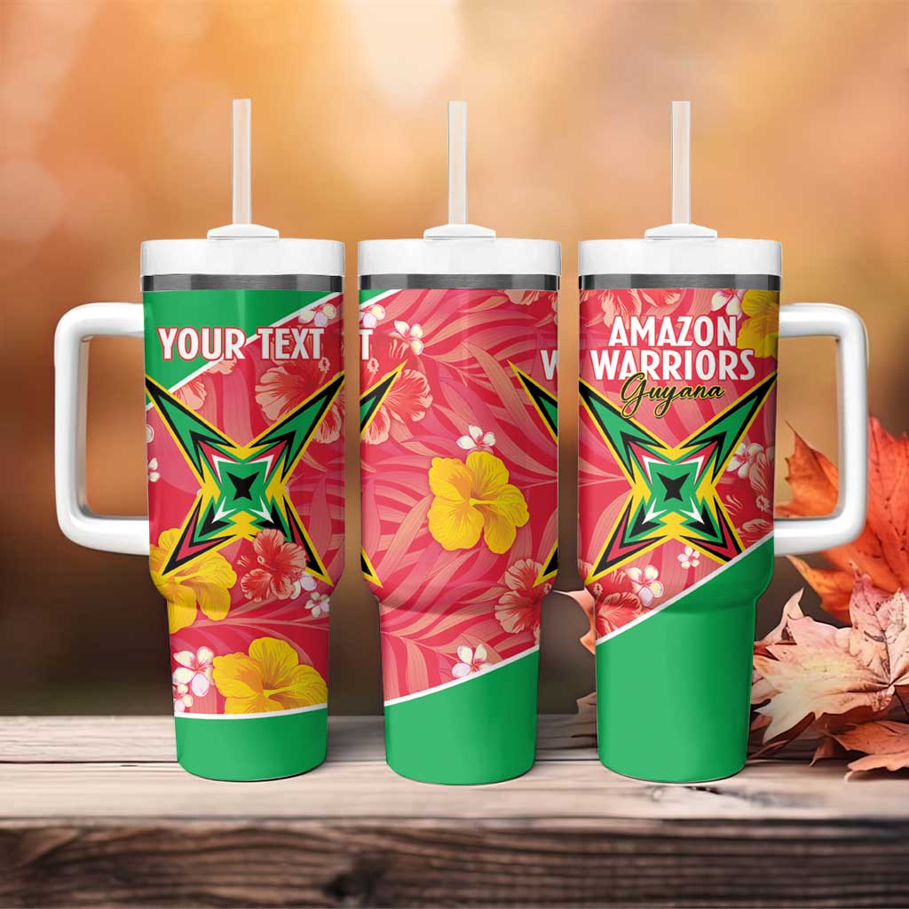 Custom Guyana Cricket Tumbler With Handle 2025 Go Amazon Warriors Tropical Style - Wonder Print Shop