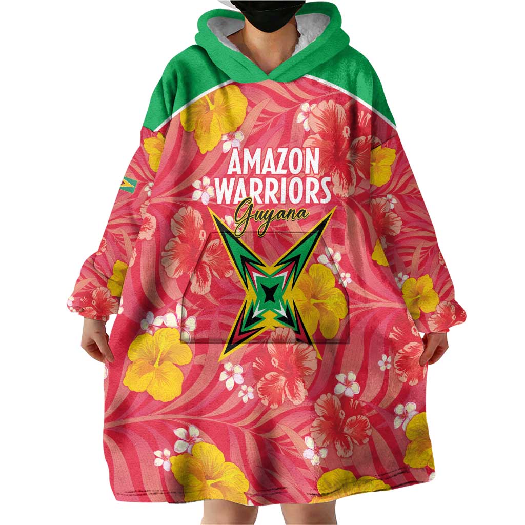 Custom Guyana Cricket Wearable Blanket Hoodie 2025 Go Amazon Warriors Tropical Style - Wonder Print Shop
