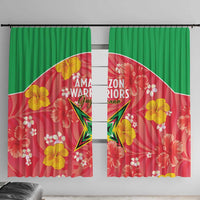 Guyana Cricket Window Curtain 2025 Go Amazon Warriors Tropical Style - Wonder Print Shop