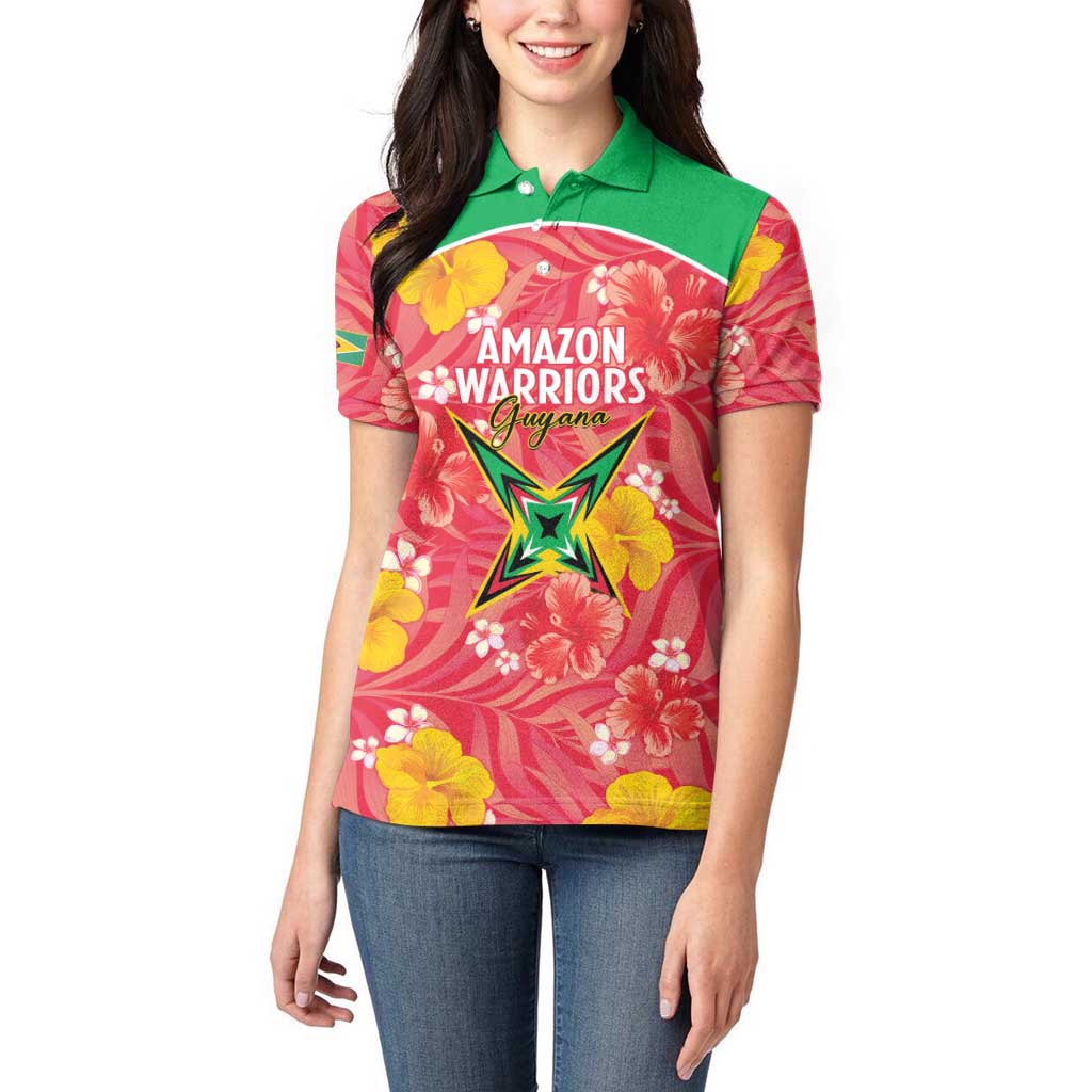Custom Guyana Cricket Women Polo Shirt 2025 Go Amazon Warriors Tropical Style - Wonder Print Shop