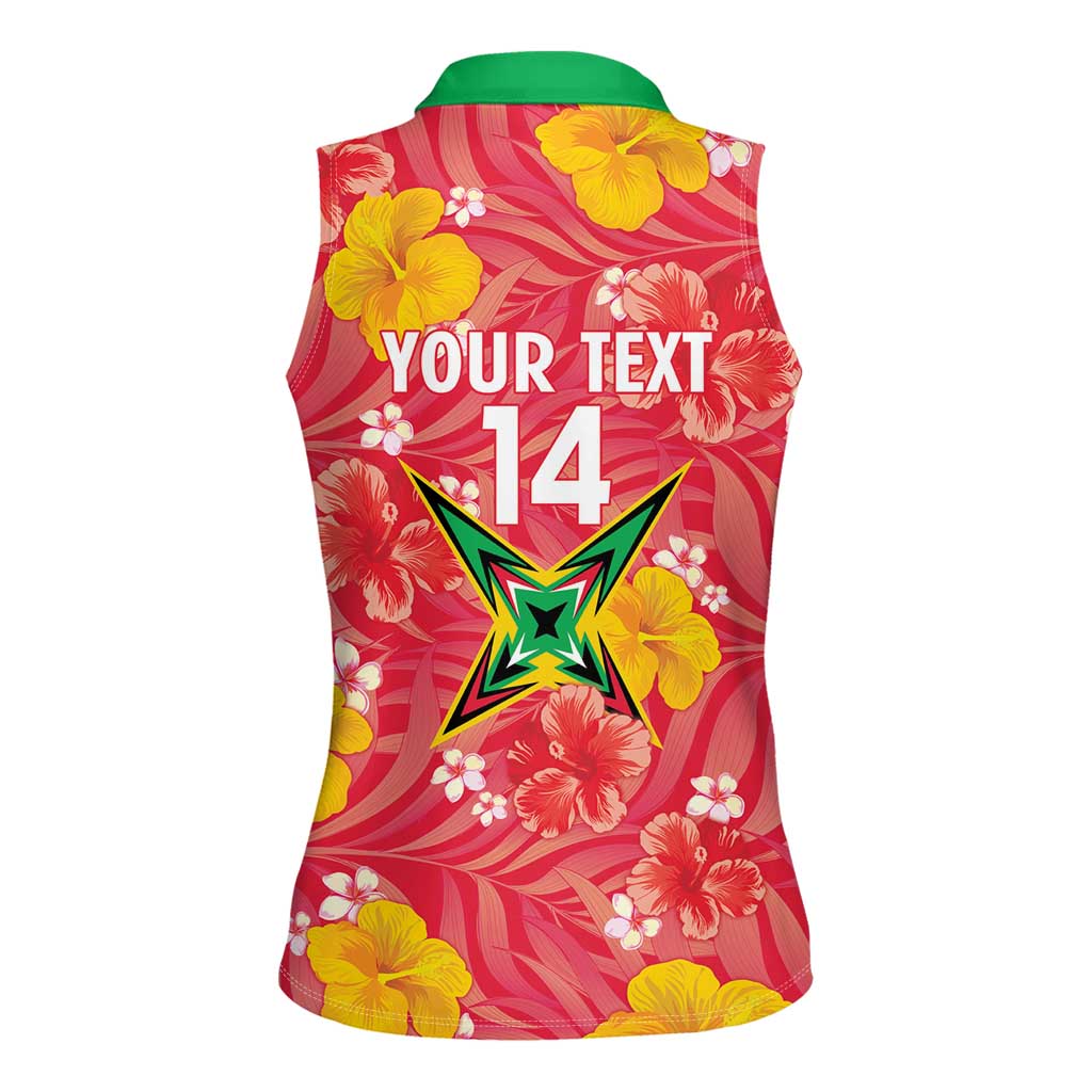 Custom Guyana Cricket Women Sleeveless Polo Shirt 2025 Go Amazon Warriors Tropical Style - Wonder Print Shop